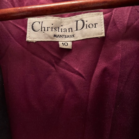 Vintage Christian Dior Navy Blue Trench Coat - Size 10 - Picture 2 of 5